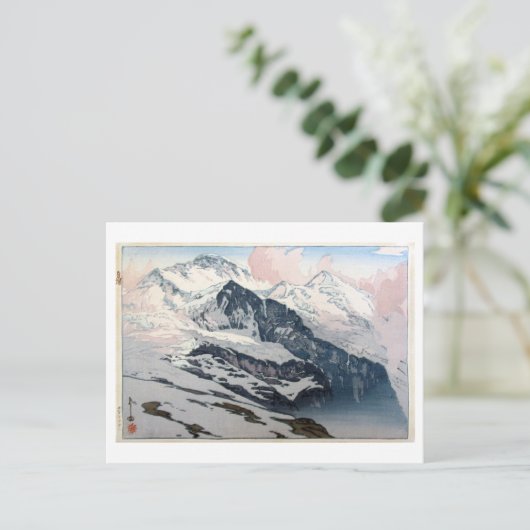 ユ ン フ ウ, Jungfrau, Hiroshi Yoshida, Woodcut Briefkaart (Staand voorkant)