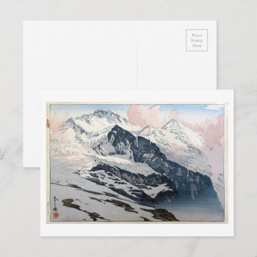 ユ ン フ ウ, Jungfrau, Hiroshi Yoshida, Woodcut Briefkaart (Voorkant / Achterkant)