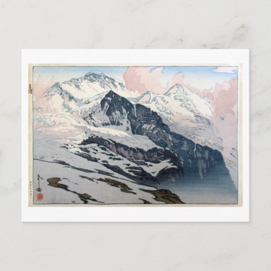 ユ ン フ ウ, Jungfrau, Hiroshi Yoshida, Woodcut Briefkaart (Voorkant)