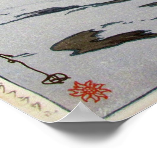 ユ ン フ ウ, Jungfrau, Hiroshi Yoshida, Woodcut Poster (Hoek)