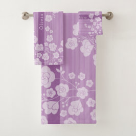 ラブリーフラワー　落ち着いたピンク BAD HANDDOEK