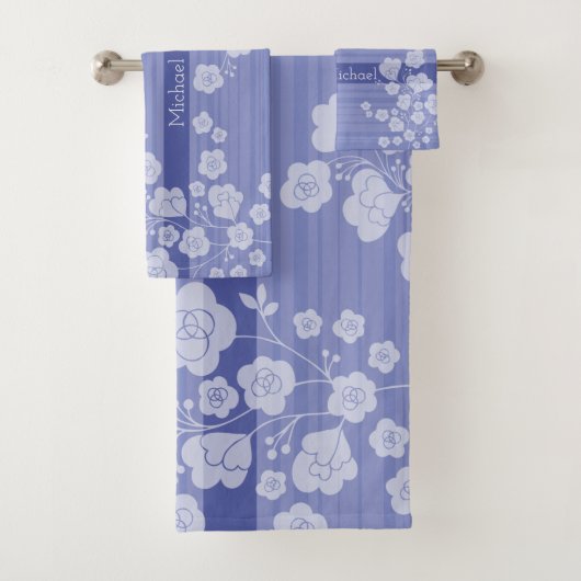 ラブリーフラワー　落ち着いたブルー BAD HANDDOEK (Insitu)