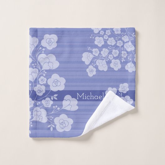 ラブリーフラワー　落ち着いたブルー BAD HANDDOEK (Wasdoekje)