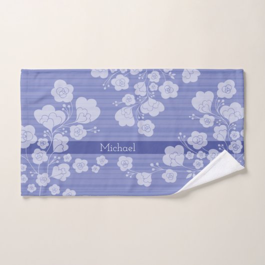 ラブリーフラワー　落ち着いたブルー BAD HANDDOEK (Handdoek)