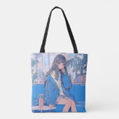 リバーシブル・トートバッグcafe｜寿司娘 GenerativeAI Tote Bag (Achterkant)