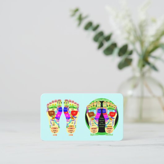 リフレクソロジーの足の地図 ポスター VISITEKAARTJE (Staand voorkant)