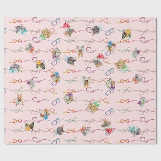 リボン猫(cat with ribbon/gato com fita) cadeaupapier (Vlak)