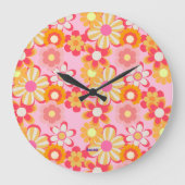 レトロかわいいお花デザイン♡ピンク GROTE KLOK (Voorkant)