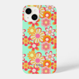 レトロかわいいお花デザイン♡ミントグリーン iPhone 14 HOESJE