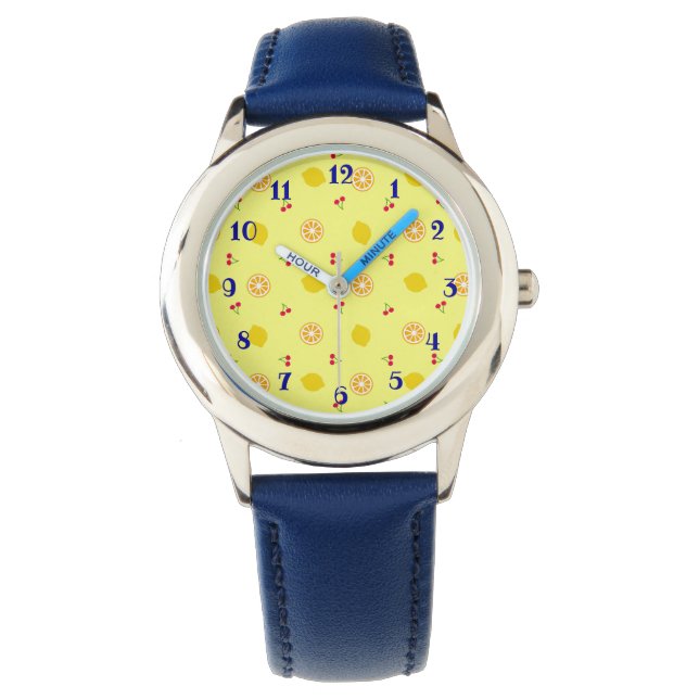レモン＆チェリー（イエロー）  腕時計 HORLOGE (Voorkant)