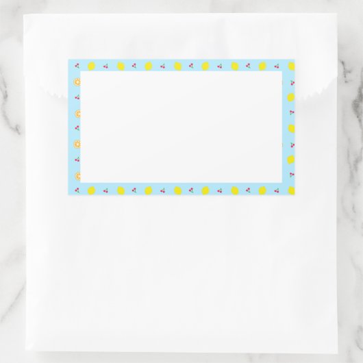 レモン&チェリー(ブルー) RECHTHOEKIGE STICKER (Tas)