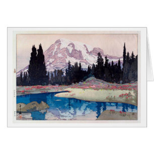 レ ニ 山, Mount Rainier, Hiroshi Yoshida, Woodcut