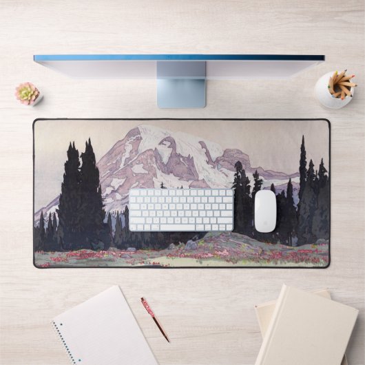 レ ニ 山, Mount Rainier, Hiroshi Yoshida, Woodcut Bureaumat (Kantoor 1)