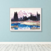 レ ニ 山, Mount Rainier, Hiroshi Yoshida, Woodcut Canvas Afdruk (Insitu (Houten vloer))