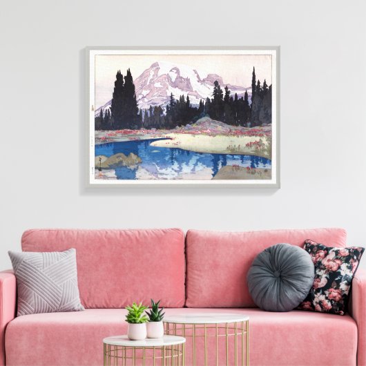 レ ニ 山, Mount Rainier, Hiroshi Yoshida, Woodcut Canvas Afdruk (Insitu (Woonkamer))