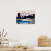レ ニ 山, Mount Rainier, Hiroshi Yoshida, Woodcut Poster (Keuken)