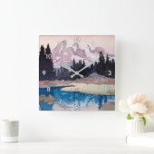 レ ニ 山, Mount Rainier, Hiroshi Yoshida, Woodcut Vierkante Klok (Huis)