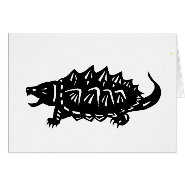 ワニガメ　亀　切り絵　alligator snapping turtle, macroclemys (Voorkant Horizontaal)