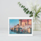 ヴ ー ー ナ, Varanasi, Hiroshi Yoshida, Woodcut Briefkaart (Staand voorkant)