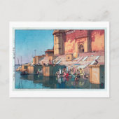 ヴ ー ー ナ, Varanasi, Hiroshi Yoshida, Woodcut Briefkaart (Voorkant)