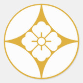 七宝に花角 RONDE STICKER (Voorkant)