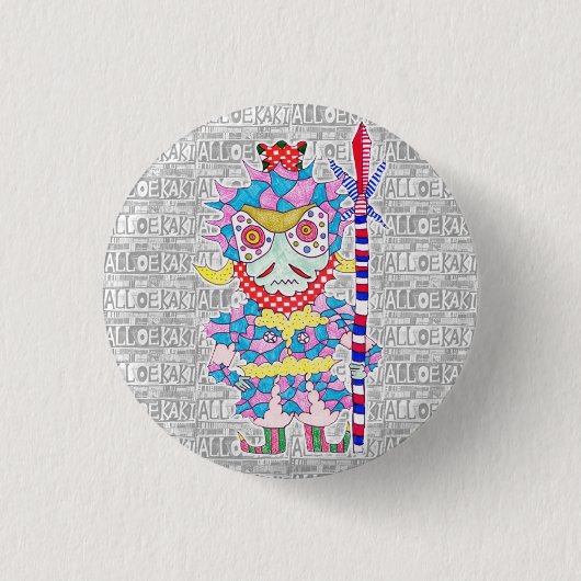 七福神/毘沙門天 缶バッジ RONDE BUTTON 3,2 CM (Voorkant)