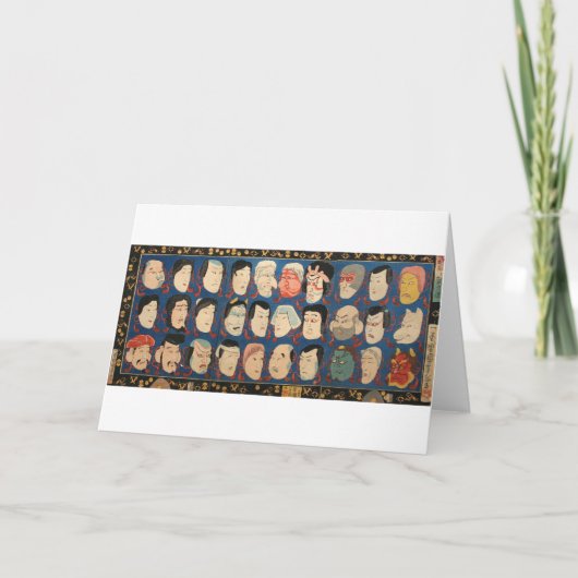 三十のお面, 国芳 30 Maskers, Kuniyoshi, ukiyo-E Kaart (Voorkant)