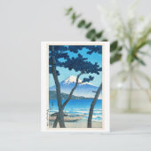 三 の 士, Mount Fuji at Miho, Hasui Kawase Briefkaart (Staand voorkant)