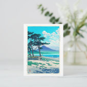 三 保 松 原, Pine Beach at Miho, Hasui Kawase Briefkaart (Staand voorkant)