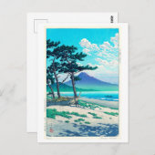 三 保 松 原, Pine Beach at Miho, Hasui Kawase Briefkaart (Voorkant / Achterkant)