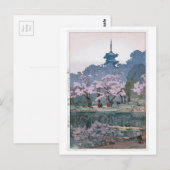 三 渓 園, Sankei-en Garden, Hiroshi Yoshida, Woodcut Briefkaart (Voorkant / Achterkant)