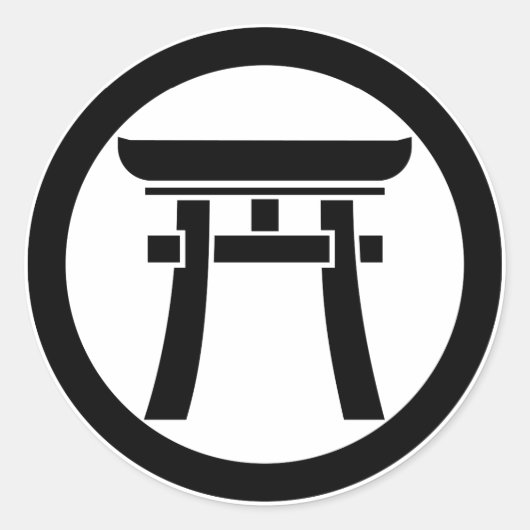 中輪に鳥居 RONDE STICKER (Voorkant)