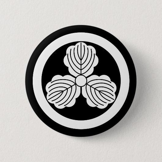 丸に三つ柏 RONDE BUTTON 5,7 CM (Voorkant)