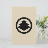 丸に三階菱 BRIEFPAPIER (Staand voorkant)