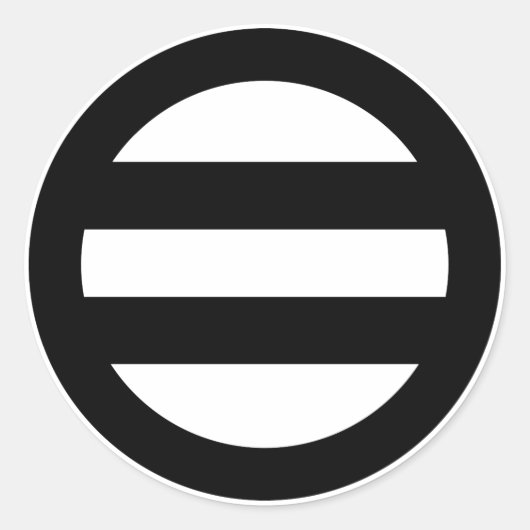 丸に二つ引き RONDE STICKER (Voorkant)