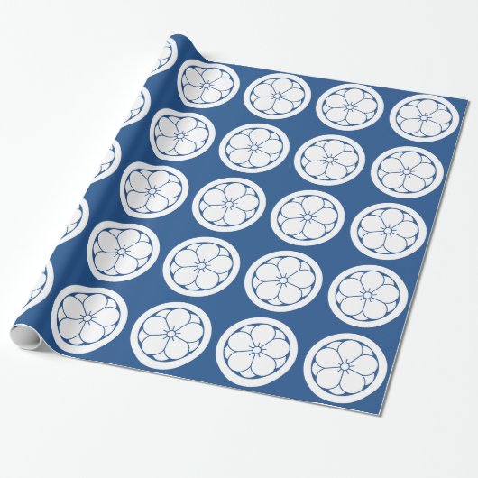 丸に八重梅 CADEAUPAPIER (Uitgerold)