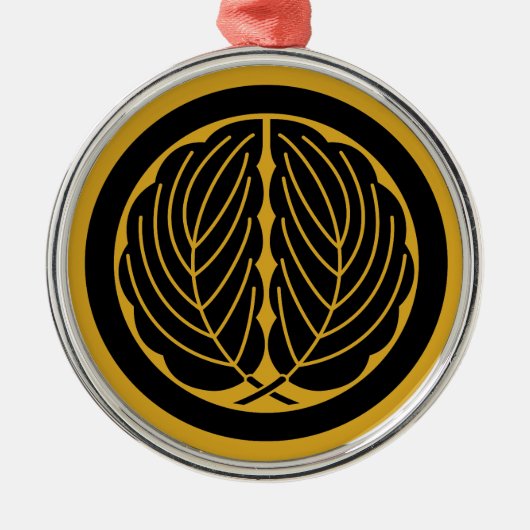 丸に抱き柏 METALEN ORNAMENT (Voorkant)