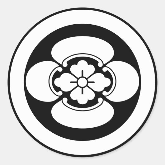 丸に木瓜 RONDE STICKER (Voorkant)