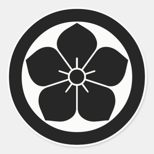 丸に桔梗 RONDE STICKER (Voorkant)