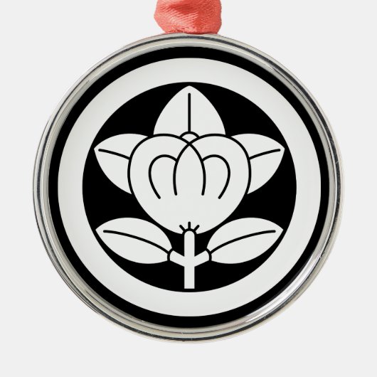 丸に橘（六つ割り作図） METALEN ORNAMENT (Voorkant)