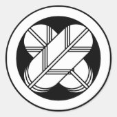 丸に違い鷹の羽(八つ割り作図) RONDE STICKER (Voorkant)