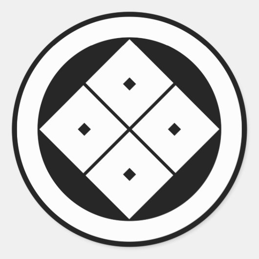 丸に隅立て四つ目 RONDE STICKER (Voorkant)