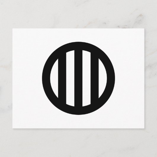 丸 に 三 つ 引 き BRIEFKAART (Voorkant)