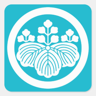 丸 に 三 桐 VIERKANTE STICKER