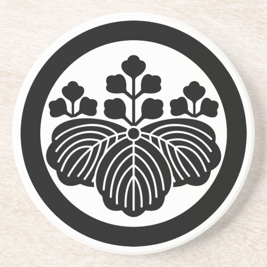 丸 に 三 桐 ZANDSTEEN ONDERZETTER (Voorkant)