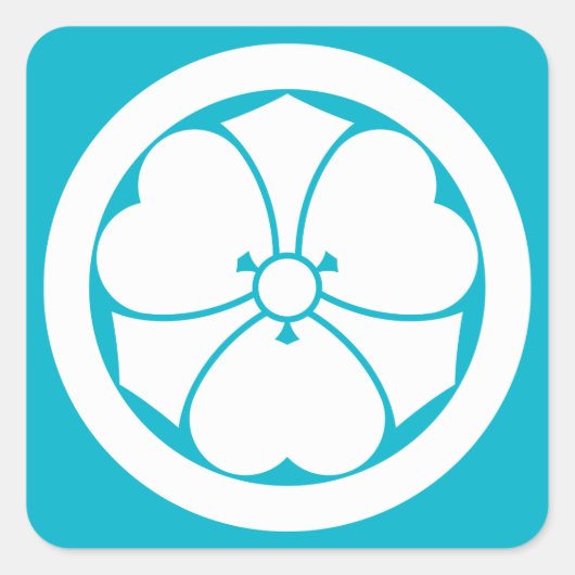 丸 に 酢 漿 草 VIERKANTE STICKER (Voorkant)