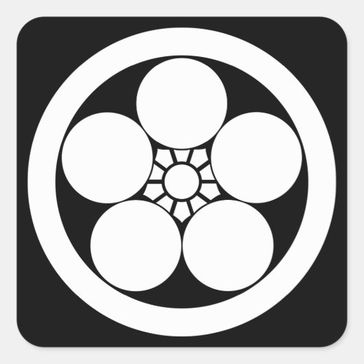 丸 梅 鉢 VIERKANTE STICKER (Voorkant)