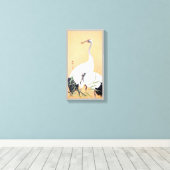 丹 鶴, 小 原 邨 Roodvolle kraan, Ohara Koson, Ukiyo-e Canvas Afdruk (Insitu (Houten vloer))