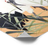 丹 鶴, 小 原 邨 Roodvolle kraan, Ohara Koson, Ukiyo-e Poster (Hoek)