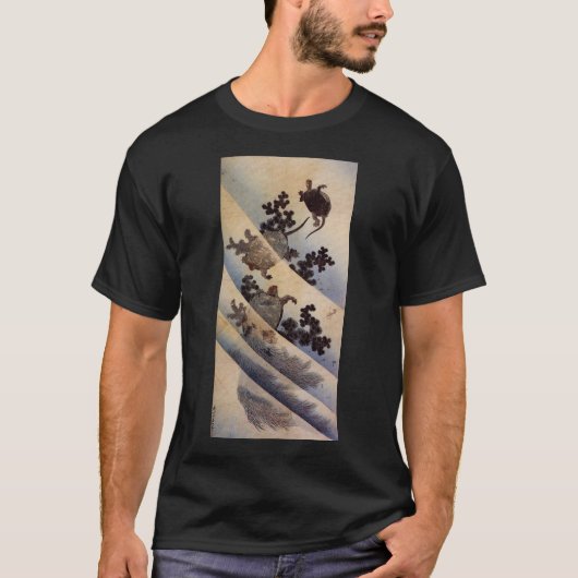 亀, 北 斎 Turtles, Hokusai, Ukiyo-e T-shirt (Voorkant)